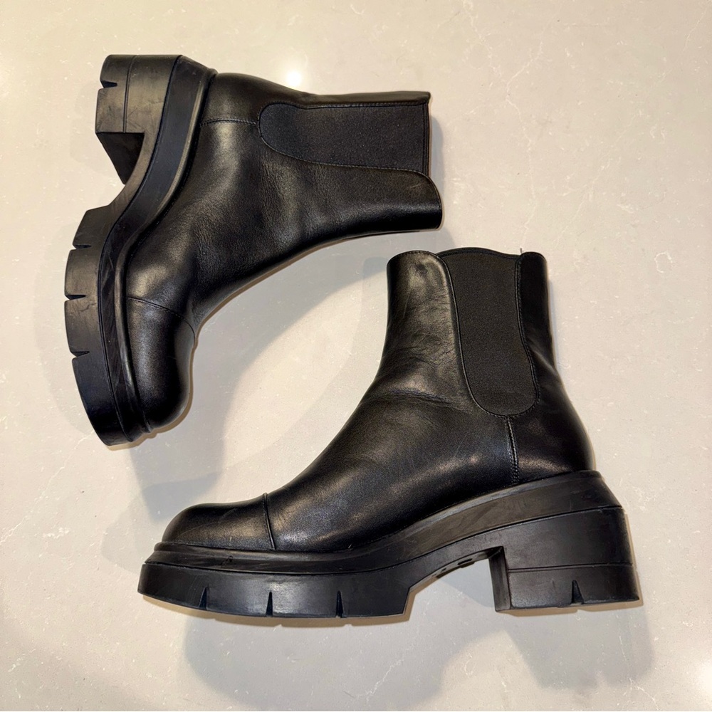 Stuart Weitzman Black Chunky Ankle Boots